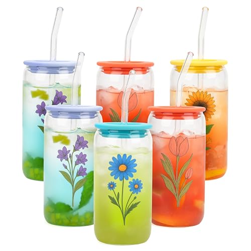 30% Off 6-Pack Glass Tumblers with Lids & Straws - Image 1