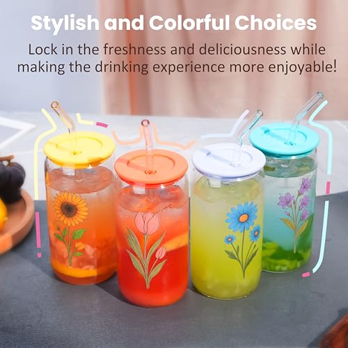 30% Off 6-Pack Glass Tumblers with Lids & Straws - Image 3