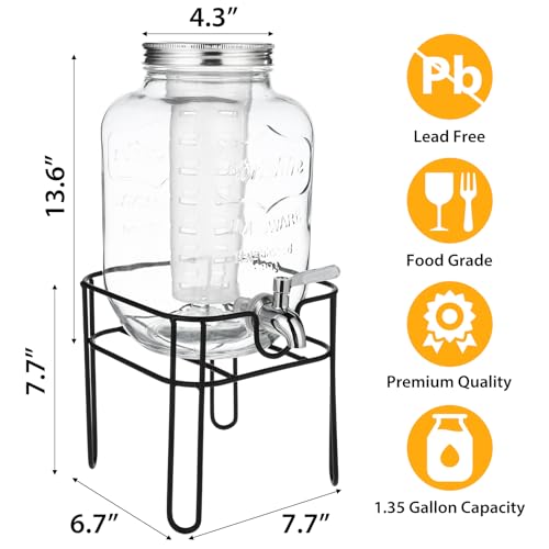 30% Off Glass Drink Dispenser with Stand, 1.35 Gal - Image 2