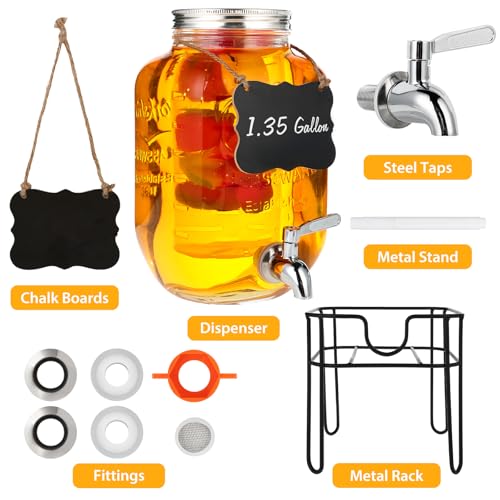 30% Off Glass Drink Dispenser with Stand, 1.35 Gal - Image 3