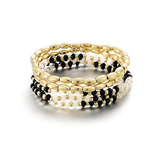 RISHEGAE Gold Bead Bracelets Set - 50% Off for Women - Image 1
