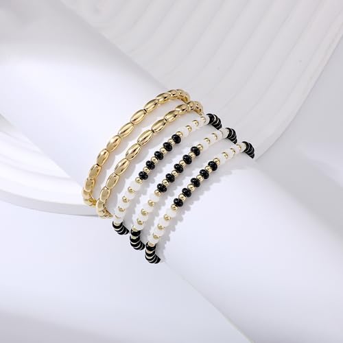 RISHEGAE Gold Bead Bracelets Set - 50% Off for Women - Image 5