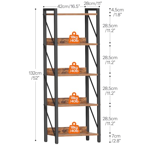 30% Off HOOBRO 5-Tier Industrial Bookshelf - Image 3