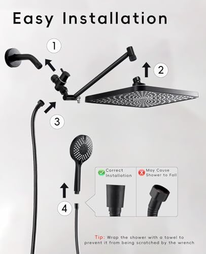50% Off Starry Sky 12.2" Rain Shower Head Combo - Image 6
