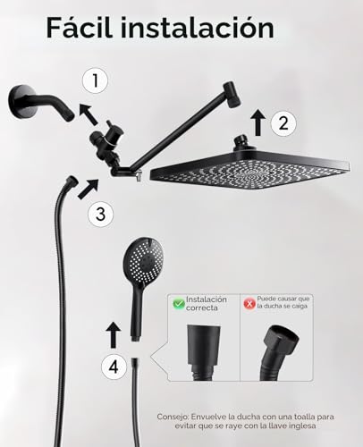 50% Off Starry Sky 12.2" Rain Shower Head with Handheld Combo - Image 7