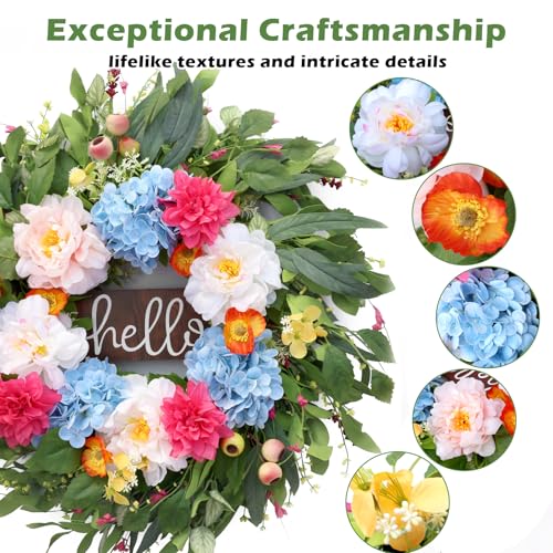 24" Artificial Peony Wreath, Was $59.99 Now $29.99 - Image 2