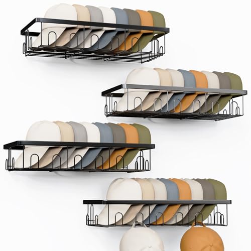 50% Off 4-Pack Hat Rack for Wall - Holds 112 Caps - Image 1