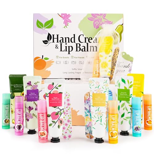 24 Hand Cream & Lip Balm Gift Sets with Organza Bags - Image 1