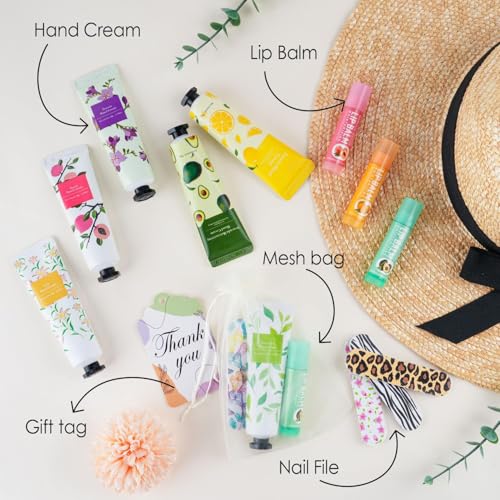 24 Hand Cream & Lip Balm Gift Sets with Organza Bags - Image 2