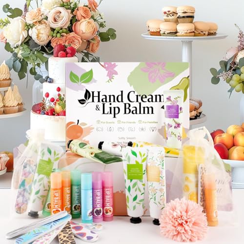 30% Off 24-Piece Hand Cream & Lip Balm Gift Set with Bags - Image 7