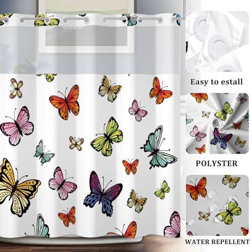 50% Off Baocicco Butterfly Shower Curtain Set 71x83 - Image 4