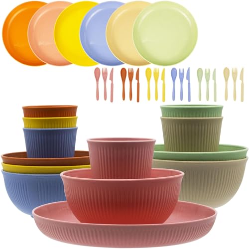 Wheat Straw Dinnerware Set for 6 – 36 Pieces - Image 1