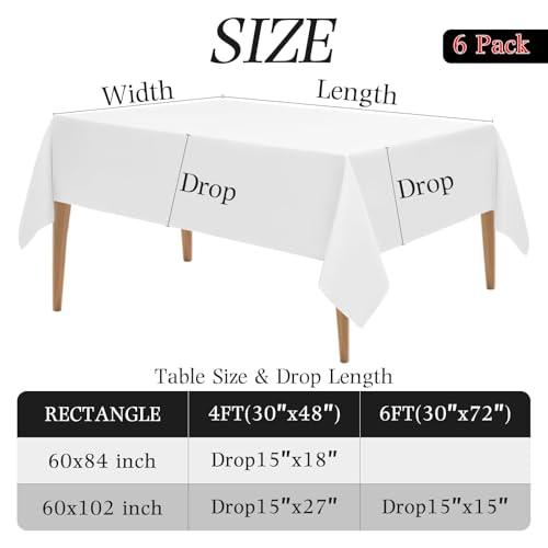 30% Off WIGENIUS 6-Pack White Tablecloth for 6FT Tables - Image 5