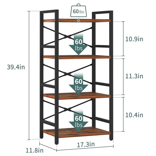 20% Off Yoobure 4-Tier Industrial Bookshelf - Image 4