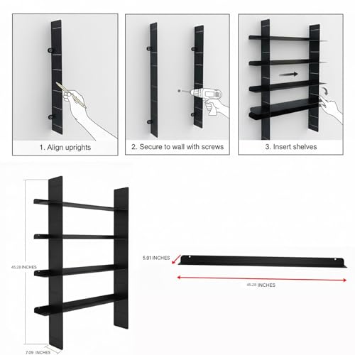 Save 37% on Modern 4-Tier Floating Wall Shelf - Image 4