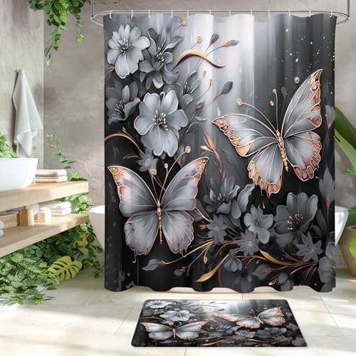 50% Off Litabel 4-Pc Butterfly Shower Curtain Set - Image 3