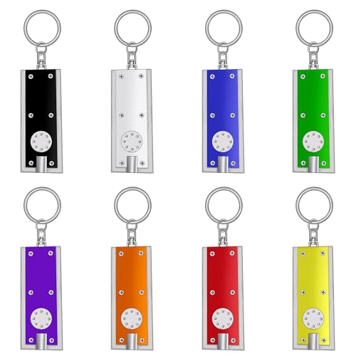 8-Pack Mini LED Keychain Flashlights - Bright & Portable - Image 1