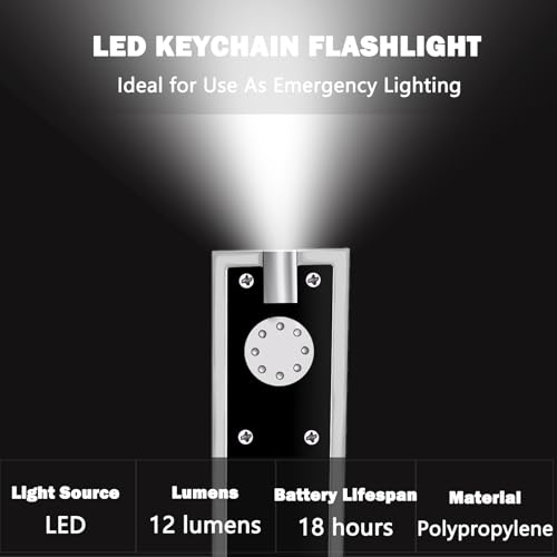 8-Pack Mini LED Keychain Flashlights - Bright & Portable - Image 3