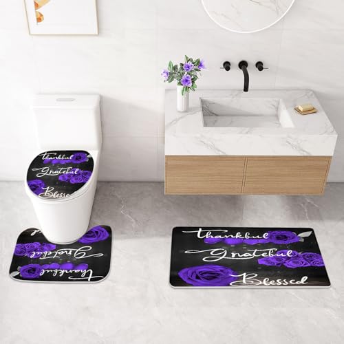 42% Off Litabel Purple Rose Shower Curtain Set - Image 4