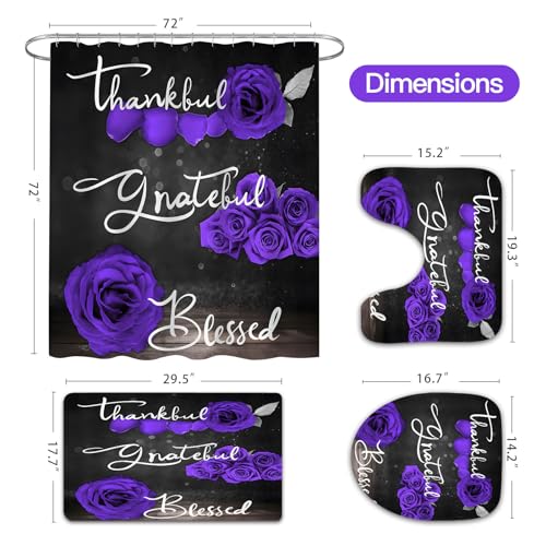 42% Off Litabel Purple Rose Shower Curtain Set - Image 6
