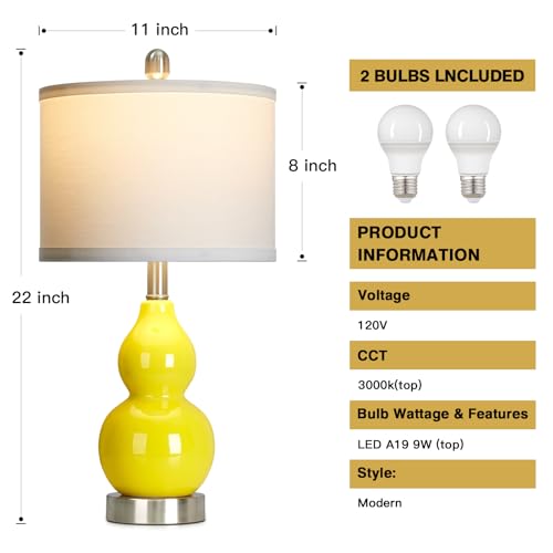 50% Off Rinweey Double Gourd Ceramic Table Lamps Set - Image 6