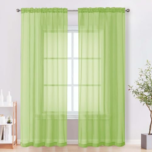 43% Off OVZME Sheer Curtains 84" Long - Light Filtering