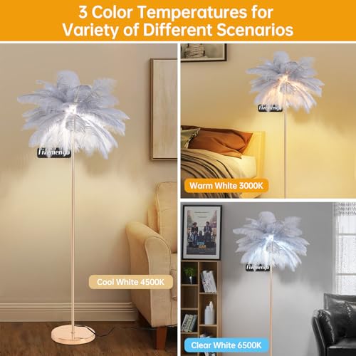 50% Off Fivemengo Feather Floor Lamp - Cozy Home Light - Image 5