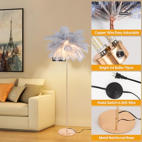 50% Off Fivemengo Ostrich Feather Floor Lamp - Image 8
