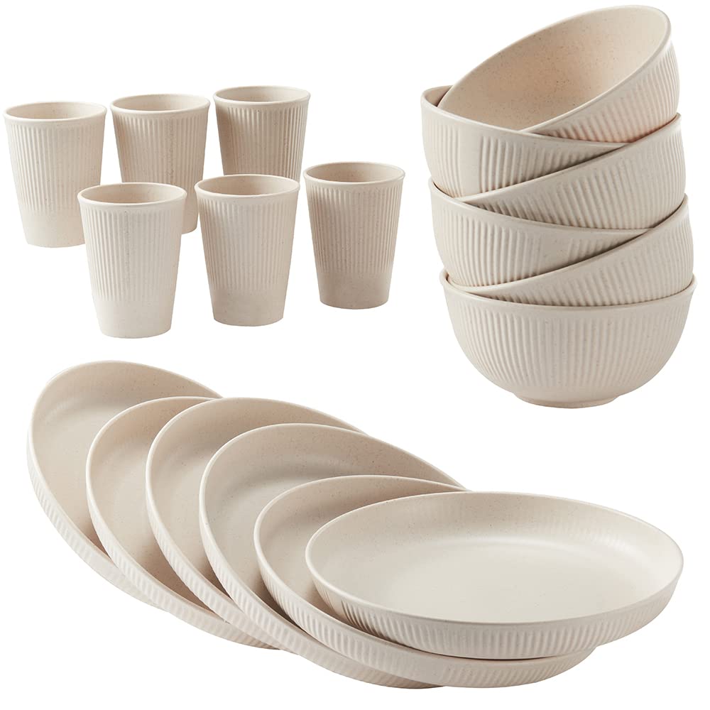 20% Off HXYPN 18pc Wheat Straw Dinnerware Set - Image 1