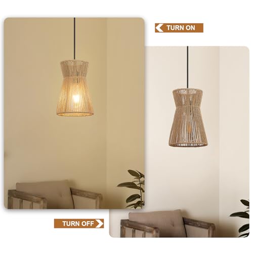 50% Off Handwoven Rattan Plug-In Pendant Light - Image 5