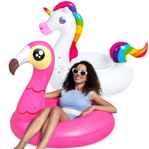 43% Off JOYIN 2-Pack Flamingo & Unicorn Pool Float - Image 2