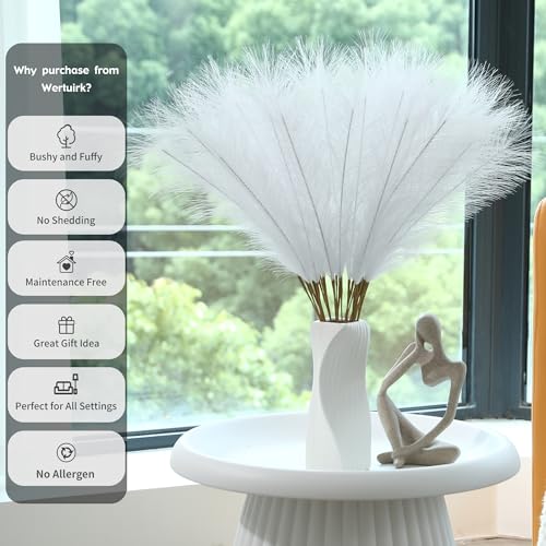 29% Off Wertuirk 30pcs White Faux Pampas Grass Decor - Image 4