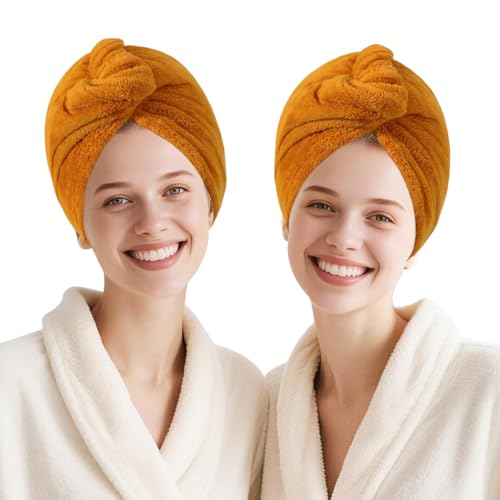 2-Pack Microfiber Hair Towel Turbans for Women - 30% Off - Image 2