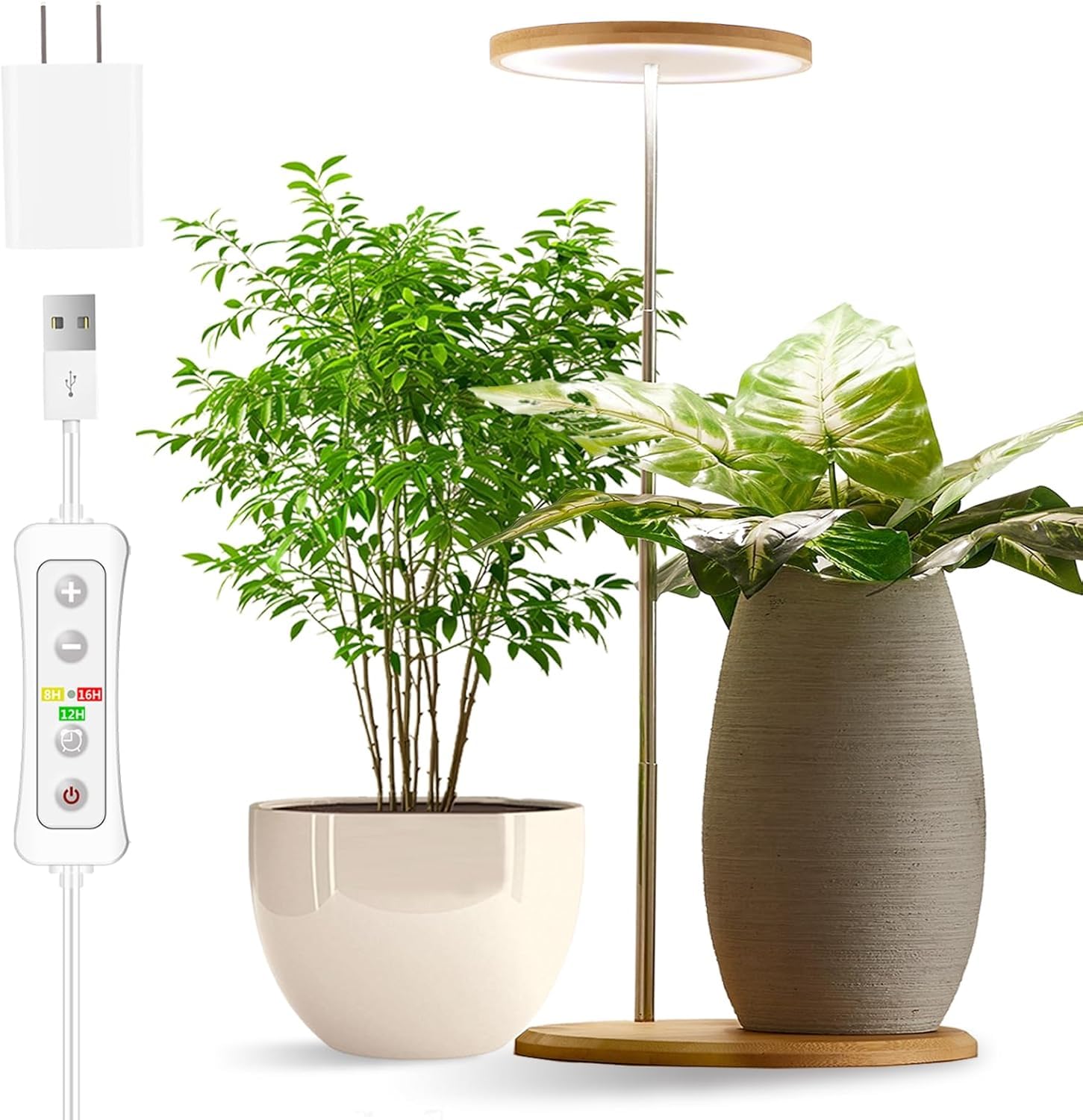 50% Off yadoker Bamboo LED Grow Light with Timer