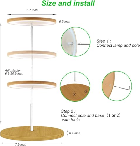 50% Off yadoker Bamboo LED Grow Light with Timer - Image 3