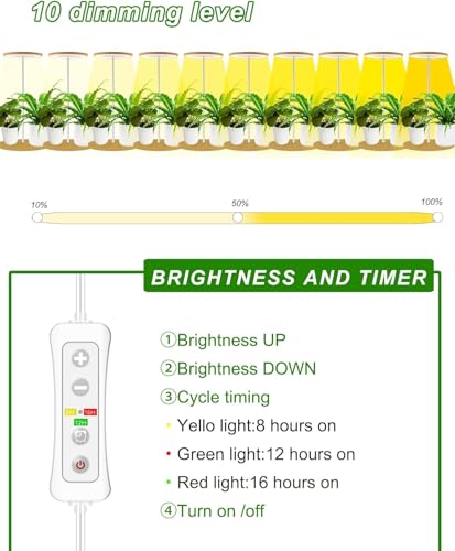 50% Off yadoker Bamboo LED Grow Light with Timer - Image 6