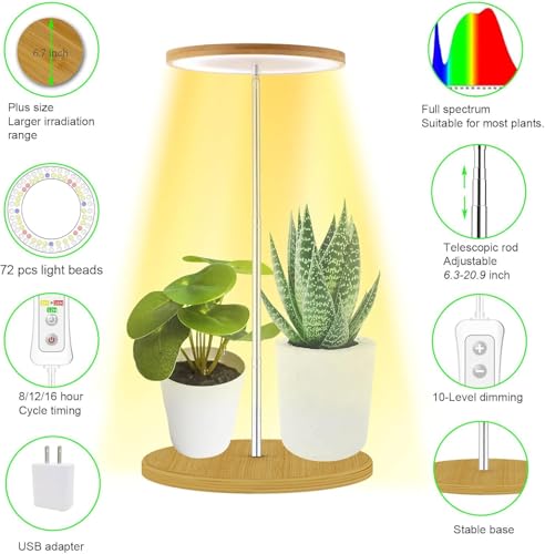 50% Off yadoker Bamboo LED Grow Light with Timer - Image 7