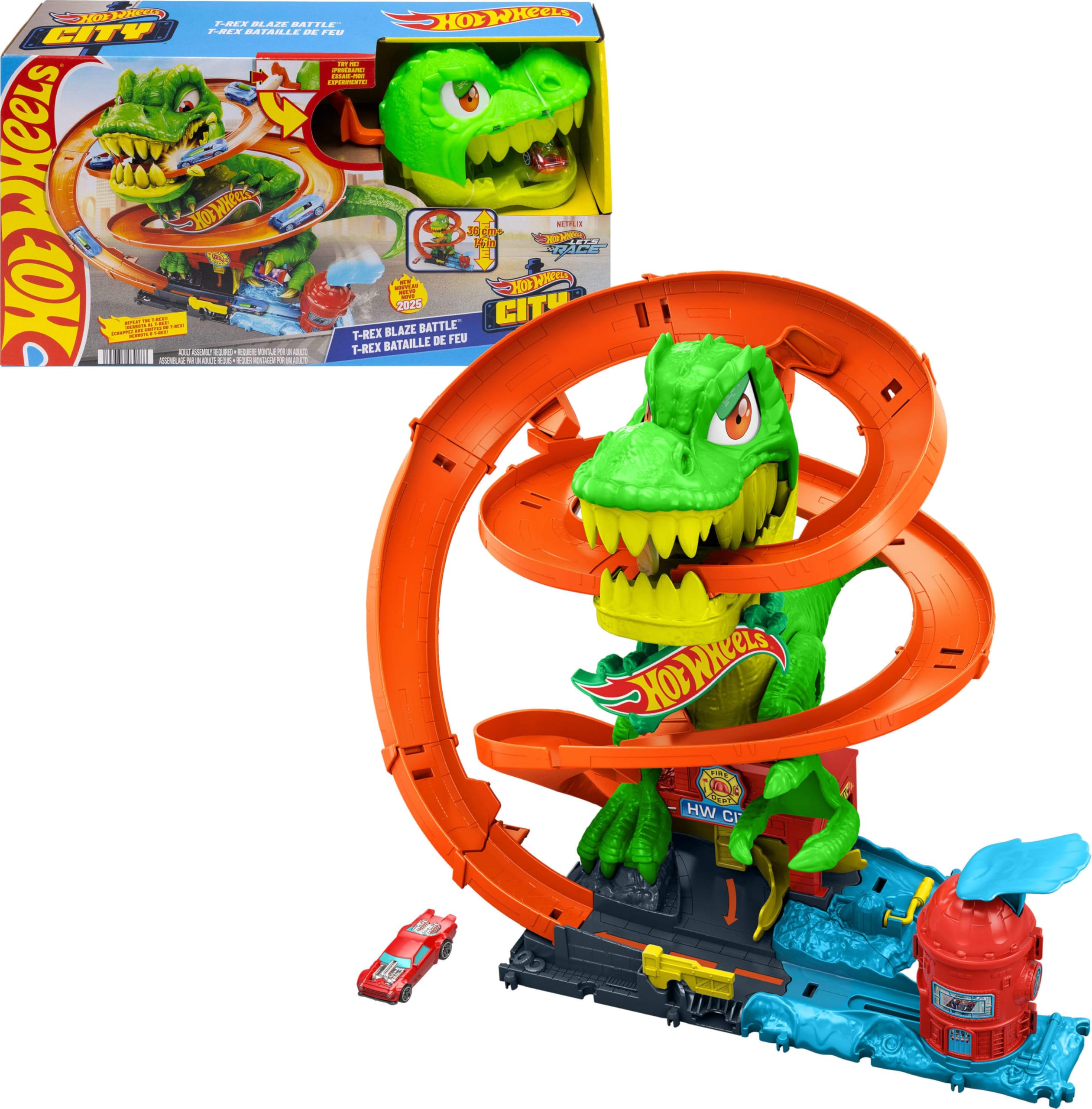 52% Off Hot Wheels T-Rex Blaze Battle Playset with Car