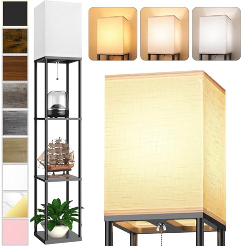 40% Off PARTPHONER Floor Lamp with Shelves + Free Bulb - Image 2