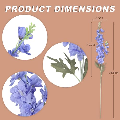 50% Off 10PCS Blue Delphinium Artificial Flowers for Home Decor - Image 4