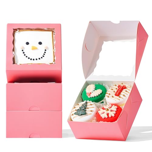 6% Off 100-Pack Pink Bakery Boxes for Cookies & Treats - Image 7