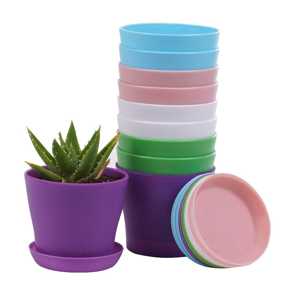 38% Off TDHDIKE 10-Pack Mini Plastic Planters with Trays
