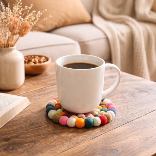 55% OFF Woolygon Merino Wool Coasters – Multicolor Set of 5 - Image 5