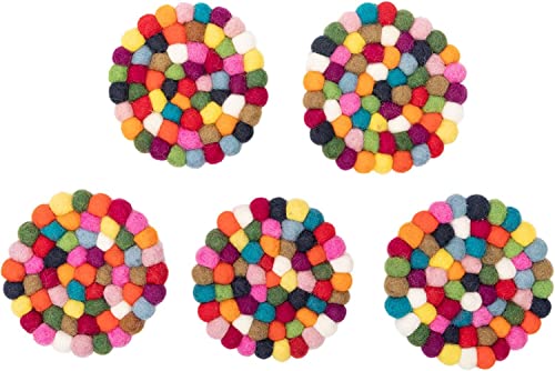 55% OFF Woolygon Merino Wool Coasters – Multicolor Set of 5 - Image 8