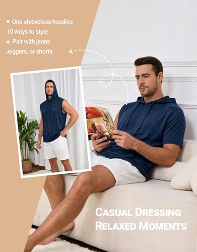 50% Off Men's Sleeveless Hooded Athletic Tank Top - Image 8