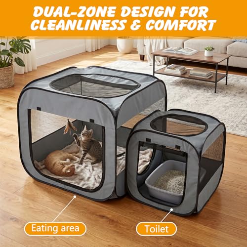 40% Off Portable Cat Playpen with Separate Zones - Image 7