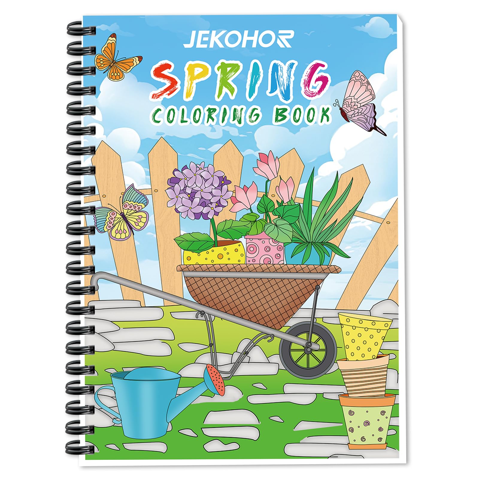 Spring-Themed Adult Coloring Book with Thick Paper, Under $10