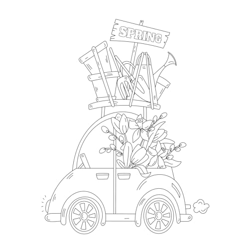 Spring-Themed Adult Coloring Book with Thick Paper, Under $10 - Image 3