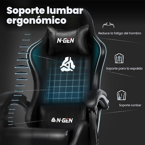 36% Off N-GEN GAMING Ergonomic Gaming Chair with Footrest - Image 5