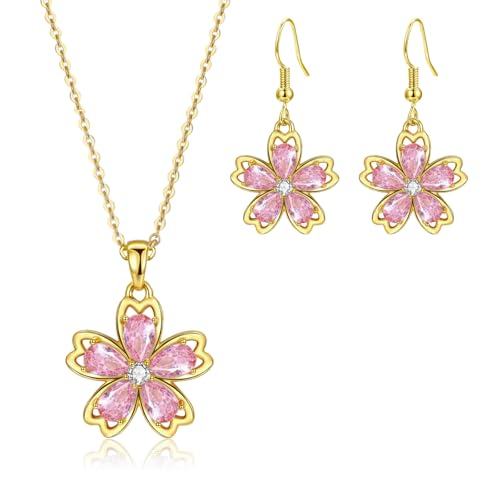 50% Off VONSSY Pink Cherry Blossom Jewelry Set - Image 2